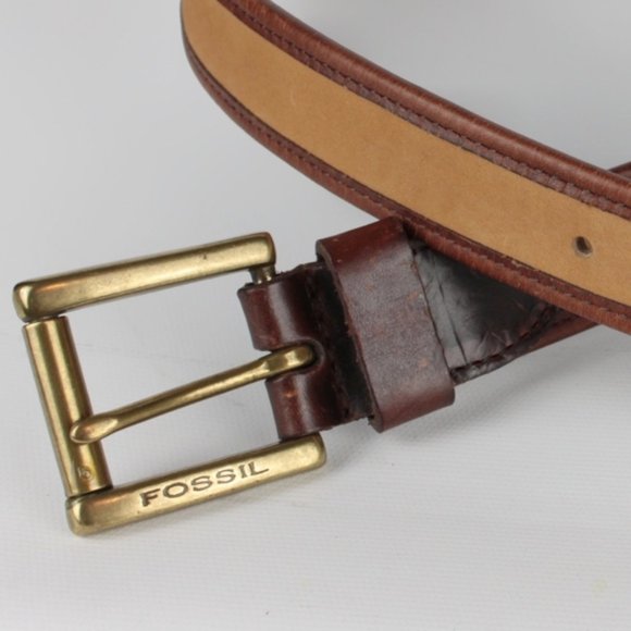 Fossil Two Tone Brown leather belt sz.M